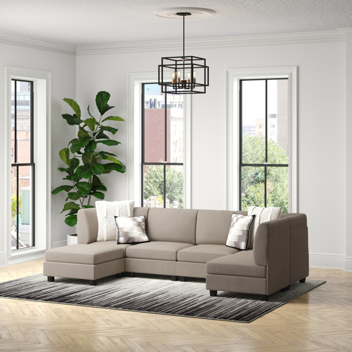 Mercury Row® Roeder 6 Piece Upholstered Sectional & Reviews Wayfair